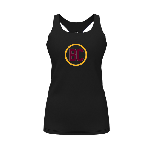 [CUS-DFW-RCBK-PER-BLK-FYS-LOGO1] Racerback Tank Top (Female Youth S, Black, Logo 1)