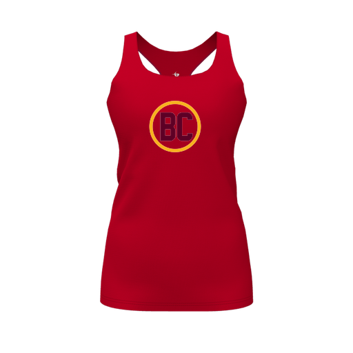 [CUS-DFW-RCBK-PER-RED-FYS-LOGO1] Racerback Tank Top (Female Youth S, Red, Logo 1)