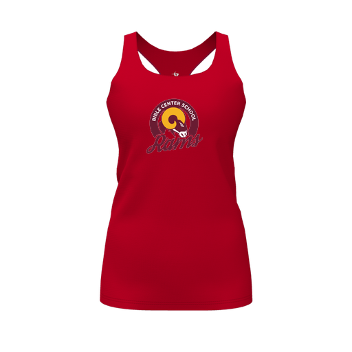 [CUS-DFW-RCBK-PER-RED-FYS-LOGO2] Racerback Tank Top (Female Youth S, Red, Logo 2)