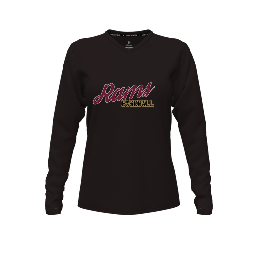 [CUS-DFW-TEES-CMF-VNK-LSL-BLK-FYXS-LOGO3] Comfort T-Shirt (Female Youth XS, Black, V Neck, Logo 3, Long Sleeve)