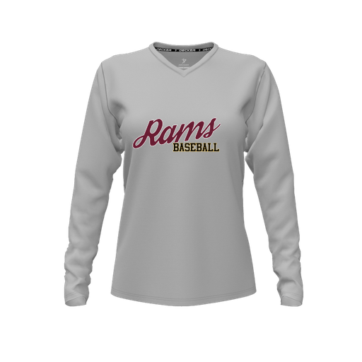 [CUS-DFW-TEES-CMF-VNK-LSL-GRY-FYXS-LOGO3] Comfort T-Shirt (Female Youth XS, Gray, V Neck, Logo 3, Long Sleeve)
