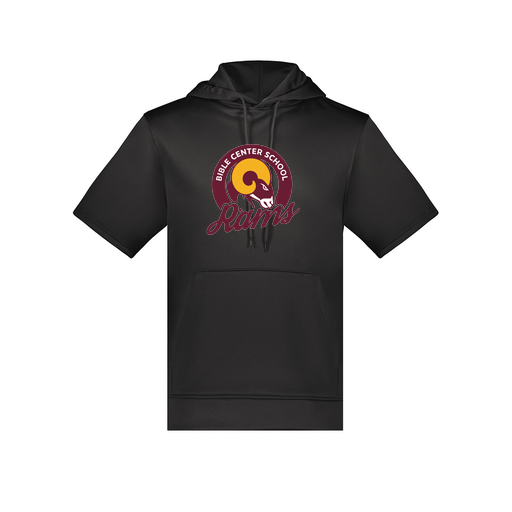 [6871.080.S-LOGO2] Men's Dri Fit Short Sleeve Hoodie (Adult S, Black, Logo 2)