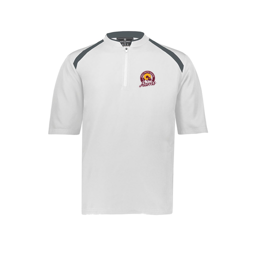 [229581-AS-WHT-LOGO2] Men's Dugout Short Sleeve Pullover (Adult S, White, Logo 2)
