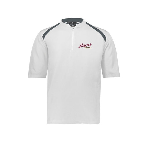 [229581-AS-WHT-LOGO3] Men's Dugout Short Sleeve Pullover (Adult S, White, Logo 3)