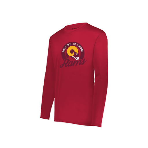 [222822.083.XS-LOGO2] Men's LS Smooth Sport Shirt (Adult XS, Red, Logo 2)
