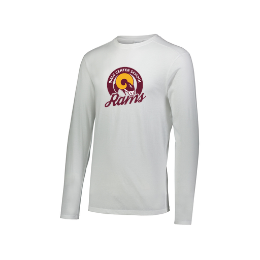 [FTLCUBWH-AXS-LOGO2] Decker Men's Tri-Blend T-Shirt - Long Sleeve (Adult XS, White, Logo 2)