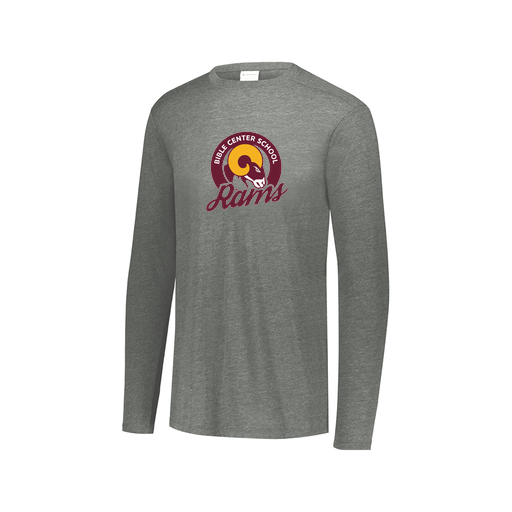 [FTLCUBGY-AXS-LOGO2] Decker Men's Tri-Blend T-Shirt - Long Sleeve (Adult XS, Gray, Logo 2)