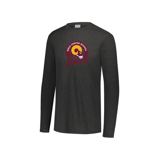 [FTLCUBBK-YS-LOGO2] Decker Youth Tri-Blend T-Shirt - Long Sleeve (Youth S, Black, Logo 2)