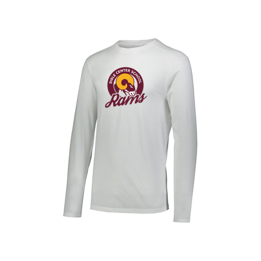 [3076.005.S-LOGO2] Youth LS Ultra-blend T-Shirt (Youth S, White, Logo 2)