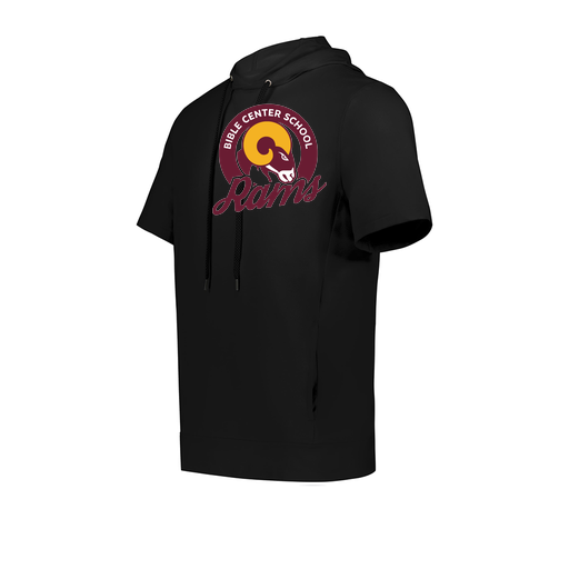 [222605.080.S-LOGO2] YOUTH VENTURA SOFT KNIT SHORT SLEEVE HOODIE (Youth S, Black, Logo 2)