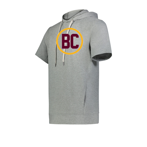 [222605-SIL-YS-LOGO1] YOUTH VENTURA SOFT KNIT SHORT SLEEVE HOODIE (Youth S, Silver, Logo 1)