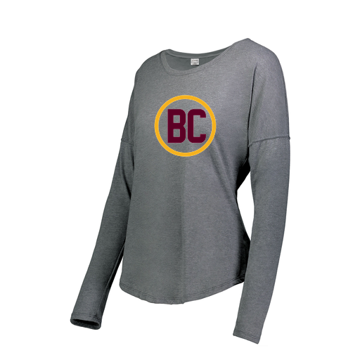 [FTLCUBGY-FAS-LOGO1] Decker Women's Tri-Blend T-Shirt - Long Sleeve (Female Adult S, Gray, Logo 1)